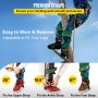 VEVOR Tree Climbing Spikes, 4 in 1 Alloy Metal Adjustable Pole Climbing Spurs, w/Security Belt & Foot Ankle Straps, Arborist Equipment for Climbers, Logging, Hunting Observation, Fruit Picking