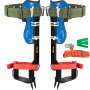 VEVOR Tree Climbing Spikes, 4 in 1 Alloy Metal Adjustable Pole Climbing Spurs, w/Security Belt & Foot Ankle Straps, Arborist Equipment for Climbers, Logging, Hunting Observation, Fruit Picking