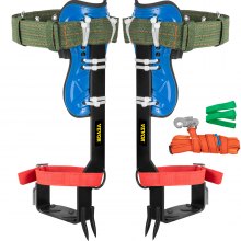 VEVOR Tree Climbing Spikes, 4 in 1 Alloy Metal Adjustable Pole Climbing Spurs, w/Security Belt & Foot Ankle Straps, Arborist Equipment for Climbers, Logging, Hunting Observation, Fruit Picking