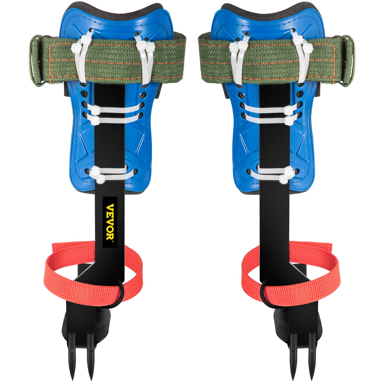 VEVOR Tree Climbing Spikes, 4 in 1 Alloy Metal Adjustable Pole Climbing Spurs, w/Security Belt & Foot Ankle Straps, Arborist Equipment for Climbers, Logging, Hunting Observation, Fruit Picking