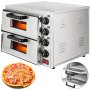 Electric Pizza Oven 3000W Double Deck Cooking Restaurant Fire Stone Catering