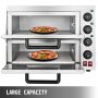 VEVOR 14'' Commercial Pizza Oven Countertop,110V 3000W Stainless Steel Electric Pizza Oven,Electric Countertop Pizza Double Deck Layer Multipurpose Snack Oven for Restaurant Home Pizza Pretzels Baked.
