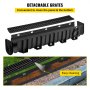 VEVOR trench drain system with detachable grates for easy cleaning.