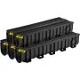 VEVOR Trench Drain System, Channel Drain with Plastic Grate, 5.9x7.5-Inch HDPE Drainage Trench, Black Plastic Garage Floor Drain, 5x39 Trench Drain Grate, with 5 End Caps, for Garden, Driveway-5 Pack