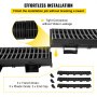 VEVOR Drainage Trench Driveway Channel Drain Kit Plastic Grate-5.7"x3.1"-3 Pack