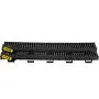 VEVOR Trench Drain System, Channel Drain with Plastic Grate, 5.7x3.1-Inch HDPE Drainage Trench, Black Plastic Garage Floor Drain, 3x39 Trench Drain Grate, with 3 End Caps, for Garden, Driveway-3 Pack