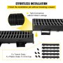 VEVOR Drainage Trench Driveway Channel Drain Kit Plastic Grate-5.8