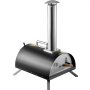 VEVOR outdoor pizza oven with stainless steel chimney and temperature gauge.
