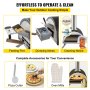 VEVOR Portable Pizza Oven Wood Fired Oven Fast Heating BBQ Grill w/Feed Port