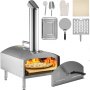 VEVOR Outdoor Pizza Oven 12" Portable Pizza Oven Pizza Maker with Foldable Legs Stainless Steel Wood Fired Pizza Oven with Complete Accessories for Outdoor Cooking