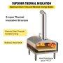 VEVOR Wood Fired Oven 12" Portable Pizza Oven with Foldable Legs Pizza Oven Outdoor 932℉Max Temperature Stainless Steel Portable Wood Fired Pizza Oven with Complete Accessories for Outdoor Cooking