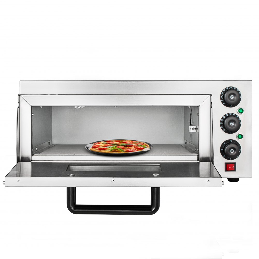 Commercial Electric Pizza Oven 2000W Single Deck Baking Machine Stainless Steel