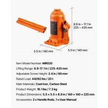 Hydraulic Bottle Jack High Lift Jack 4 Ton (8818.4 lbs) Car Auto Repair