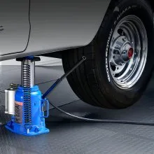 VEVOR Air Hydraulic Bottle Jack, 32 Ton (70546.9 lbs) Capacity, 10-16.3 Inch Lifting Range, Pneumatic/Manual Heavy Duty Welded Bottle Jack with Pump for Car, SUV, Pickup, Truck, RV, Auto Repair, Blue