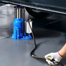 VEVOR Air Hydraulic Bottle Jack, 32 Ton (70546.9 lbs) Capacity, 10-16.3 Inch Lifting Range, Pneumatic/Manual Heavy Duty Welded Bottle Jack with Pump for Car, SUV, Pickup, Truck, RV, Auto Repair, Blue
