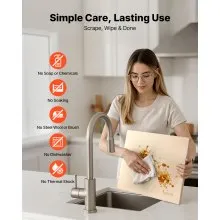 VEVOR Pizza Stone, 15 x 12 in Rectangular Cordierite Pizza Stone, Extra Large Baking-Stone with Scraper, 0.6 in Thick Heat-Resistant Cordierite, for Kitchen Oven, Baking Bread & Pizzas, BBQ Grilling