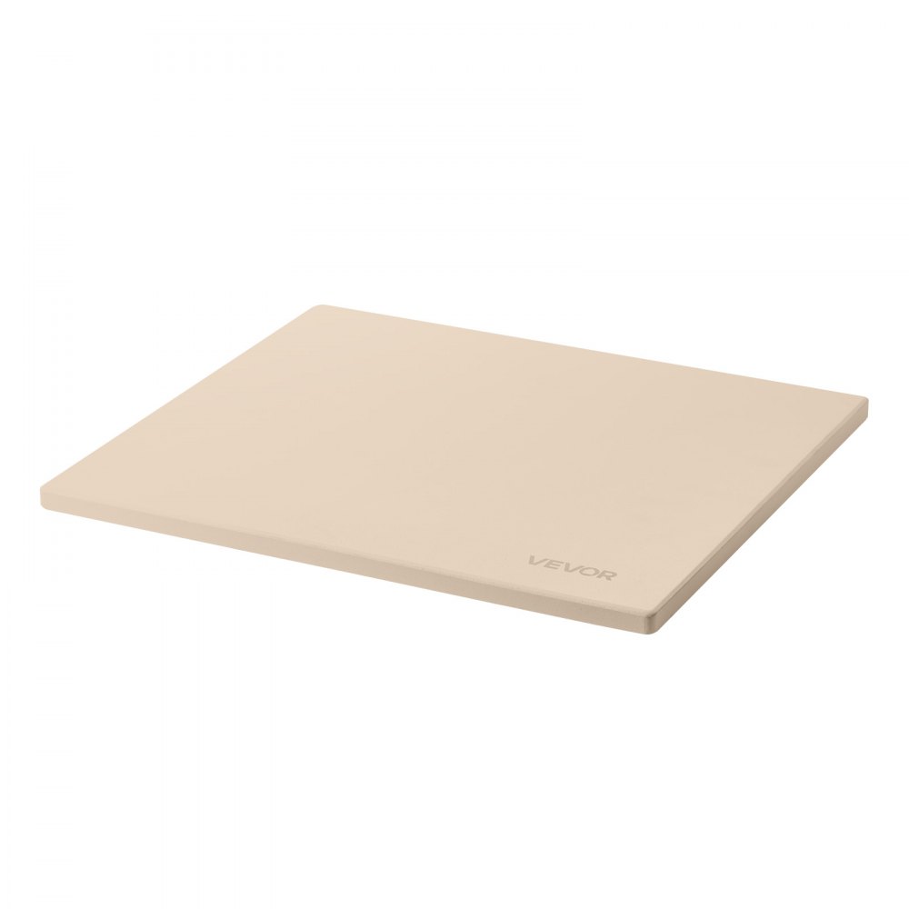 VEVOR Pizza Stone, 406 x 355 mm Rectangular Cordierite Pizza Stone, Extra Large Baking-Stone with Scraper, 15 mm Thick Heat-Resistant Cordierite, for Kitchen Oven, Baking Bread & Pizzas, BBQ Grilling