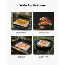 VEVOR Pizza Stone, 20 x 14 x 0.67 in Rectangular Pizza Stone, Extra Large Baking-Stone with Scraper, 1450℉ Heat-Resistant Cordierite, for Oven, BBQ Griller, Baking Bread & Pizza