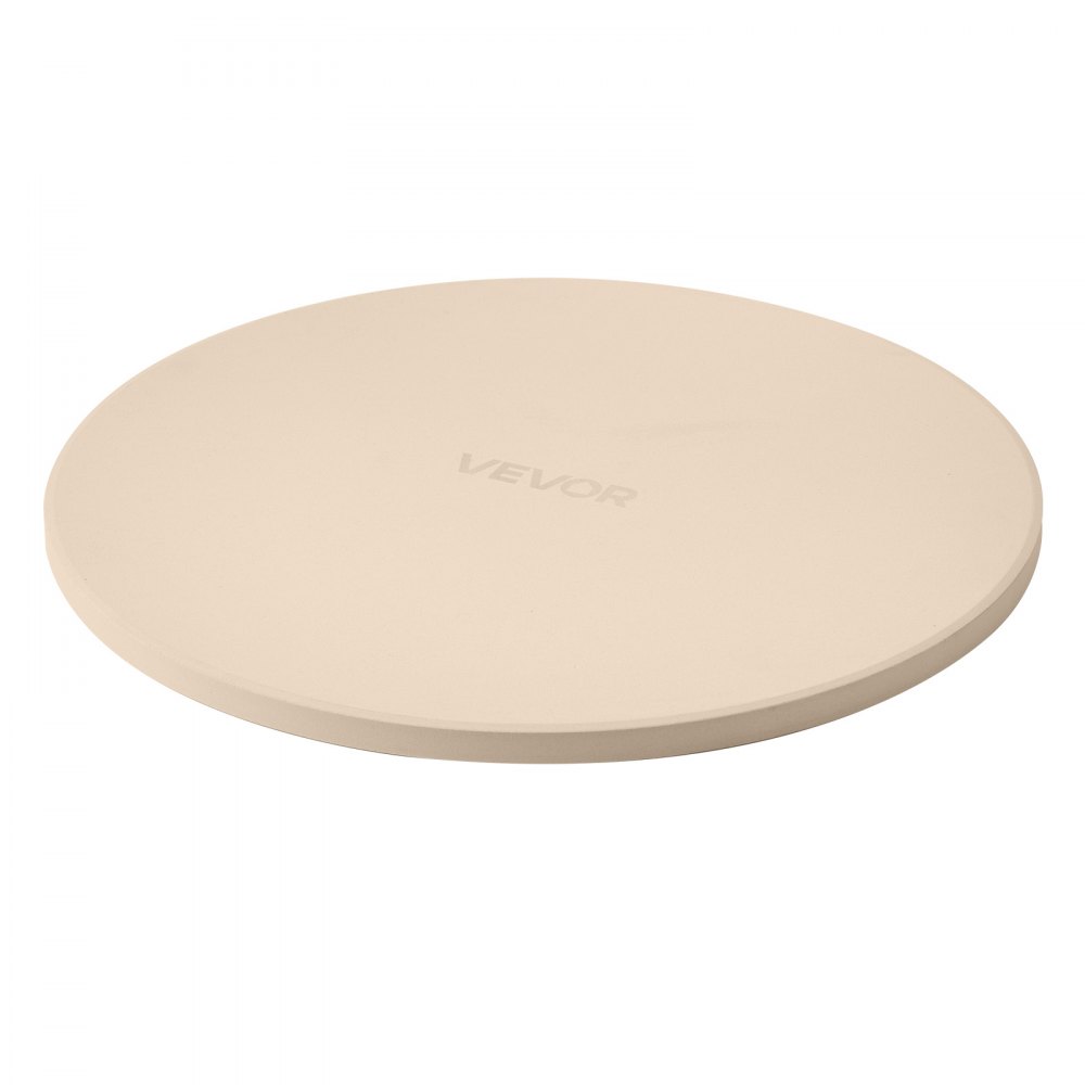 VEVOR Pizza Stone, 381 mm Round Cordierite Pizza Stone, Extra Large Baking-Stone with Aluminum Peel, 17 mm Thickness Heat-Resistant Cooking Cordierite, for Kitchen Oven, Baking Pizzas, BBQ Grilling
