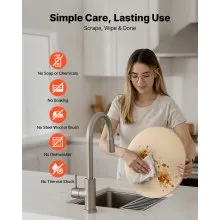 VEVOR Pizza Stone, 15 in Round Pizza Stone,  0.67 in Large Cordierite Baking-Stone with Metal Peel, Scrape, 1450℉ Heat-Resistant Cooking Stones, for Kitchen Oven, Baking Pizzas, BBQ Grilling