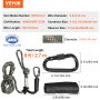VEVOR Tree Stand Safety Rope, 9 ft/27.43M Treestand Lifeline Rope 30KN Breaking Tension, 0.6'' Hunting Safety Line with Prusik Knot, 2pcs Carabiner and Silencer, for Treestrap and Climbing
