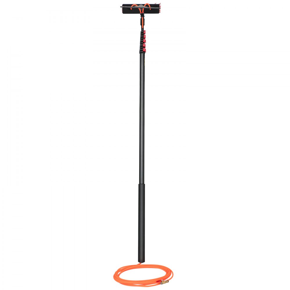 VEVOR Water Fed Pole Kit, 20ft Length Water Fed Brush w/ Squeegee, 6m Water Fed Cleaning System, 3-in-1 Aluminum Outdoor Window Cleaner w/ 23' Hose, Cleaning Tool for Window Glass, Solar Panel