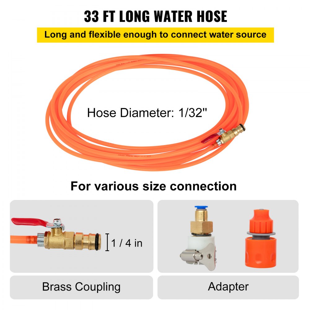 VEVOR Kit de poste alimentado por agua, cepillo alimentado por agua de 30 pies de longitud, sistema de limpieza alimentado por agua de 9 m, limpiador de ventanas de aluminio para exteriores con manguera de 24 pies, herramienta de limpieza y lavado para vidrio de ventana, panel solar