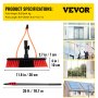 VEVOR Water Fed Pole Kit, 35ft Length Water Fed Brush, 10.8m Water Fed Cleaning System, Aluminum Outdoor Window Cleaner w/ 17ft Hose, Cleaning and Washing Tool for Window Glass, Solar Panel