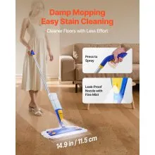 VEVOR Spray Mop Refillable Water Tank Washable Microfiber Pad for Hardwood Floor
