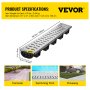 VEVOR Trench Drain System, Channel Drain with Metal Grate, 5.7x3.1-Inch HDPE Drainage Trench, Black Plastic Garage Floor Drain, 5x39 Trench Drain Grate, with 5 End Caps, for Garden, Driveway-5 Pack
