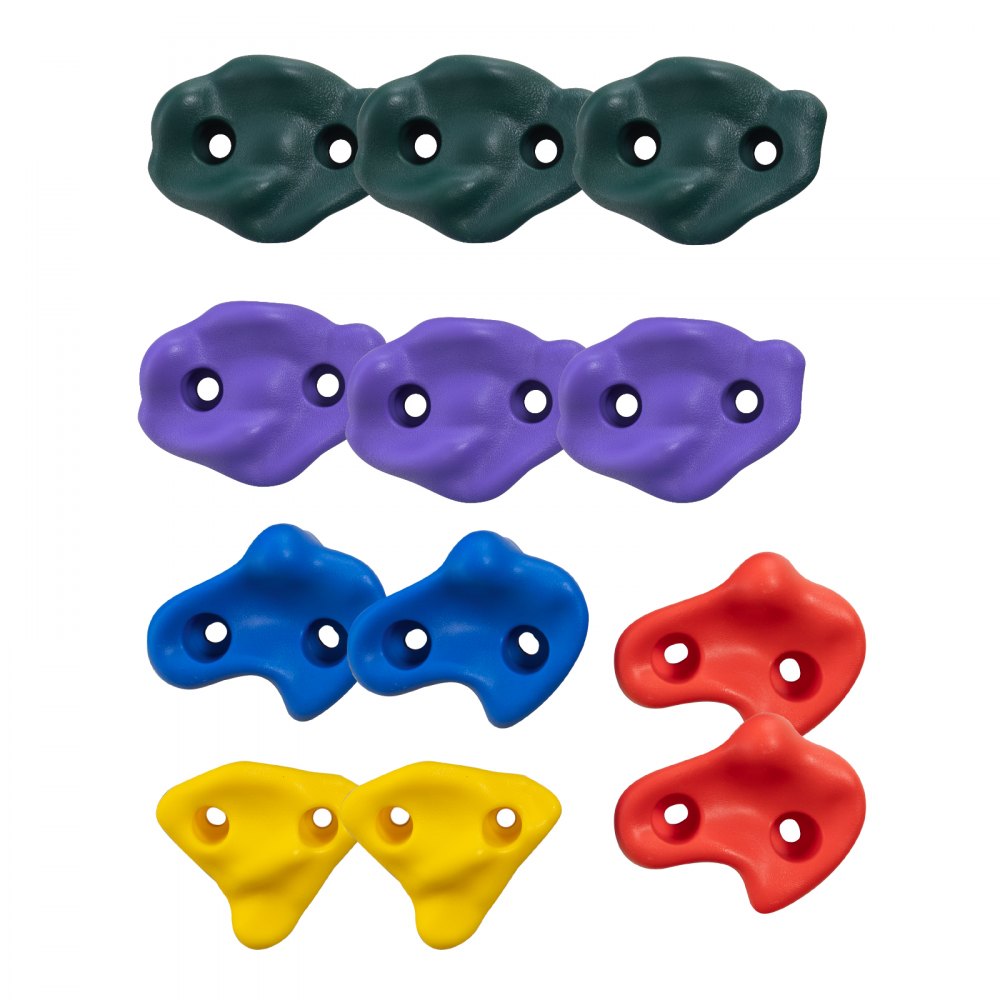 VEVOR Ninja Tree Climbing Kit, 12 Tree Climbing Holds, 6 Ratchet Straps, and a Climbing Ladder, Climbing Rocks for Kids and Adults Climber, Various Colors and Shapes, for Outdoor Ninja Warrior