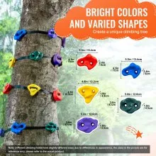 VEVOR Ninja Tree Climbing Kit 12 Tree Climbing Holds 6 Ratchet Straps Outdoor