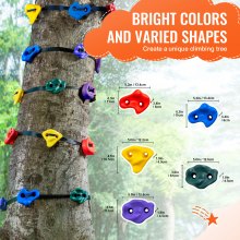 VEVOR Ninja Tree Climbing Kit 20 soportes para trepar árboles 6 correas de trinquete al aire libre