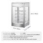 VEVOR Commercial Food Warmer Display for 14" Pizza, 4-Tier Pizza Warmer with Rotary Steam Heating, 30℃~85℃ Temperature Control and Temp Display, 25W Oven Light + Top LED for Pizza Shop, Restaurant