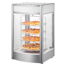 VEVOR Food Warmer Display for 14" Pizza, 4-Tier Commercial Pizza Warmer Electric