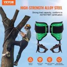 VEVOR Tree Climbing Spikes Climbing Spurs Alloy Steel Arborist Equipment Green