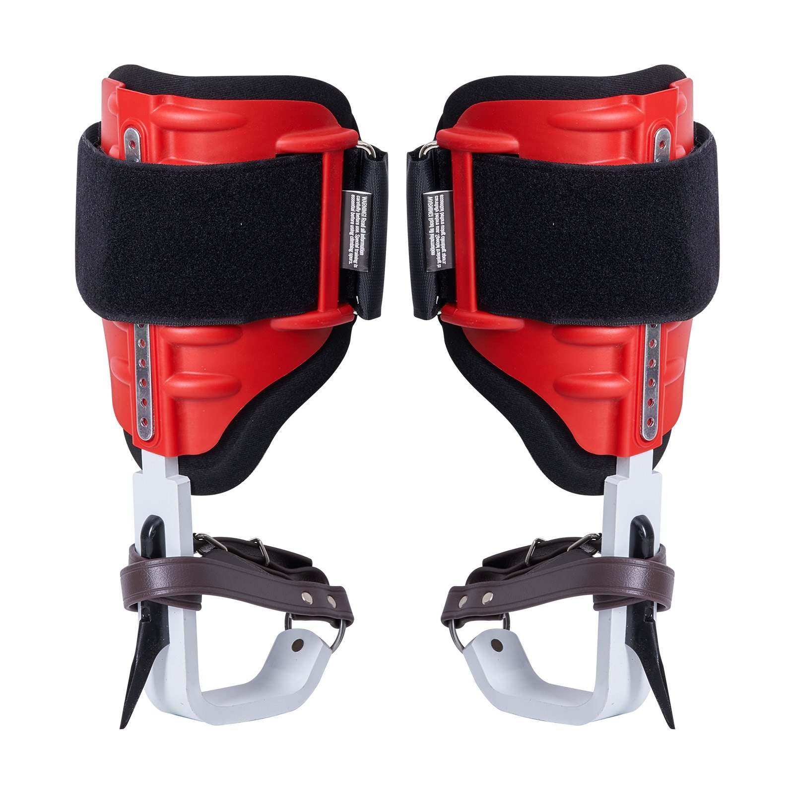 VEVOR Tree Climbing Spikes, 1 Pair Aluminum Climbing Spurs, 350lbs Load Capacity Tree Climbing Gear with Straps and Spike Protectors, Arborist Equipment for Climbers, Hunting, Fruit Picking, Red