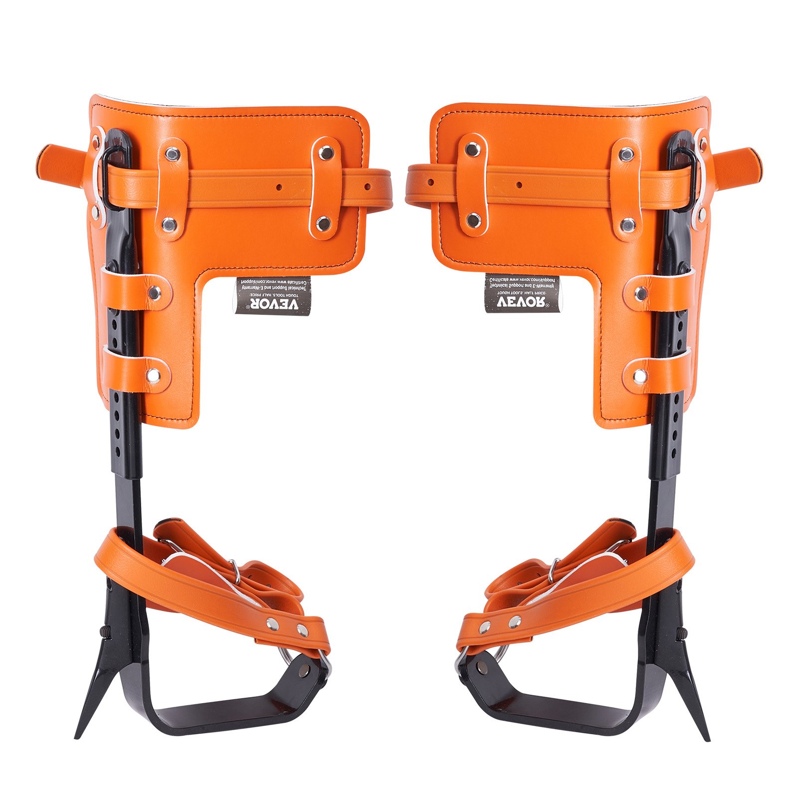 VEVOR Tree Climbing Spikes, 1 Pair Alloy Steel Climbing Spurs, 350lbs Load Capacity Tree Climbing Gear with Straps and Spike Protectors, Arborist Equipment for Climbers, Hunting, Fruit Picking, Orange