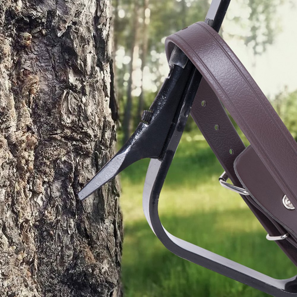 VEVOR Tree Climbing Spikes, 1 Pair Alloy Steel Climbing Spurs, 350lbs Load Capacity Tree Climbing Gear with Straps and Spike Protectors, Arborist Equipment for Climbers, Hunting, Fruit Picking, Brown