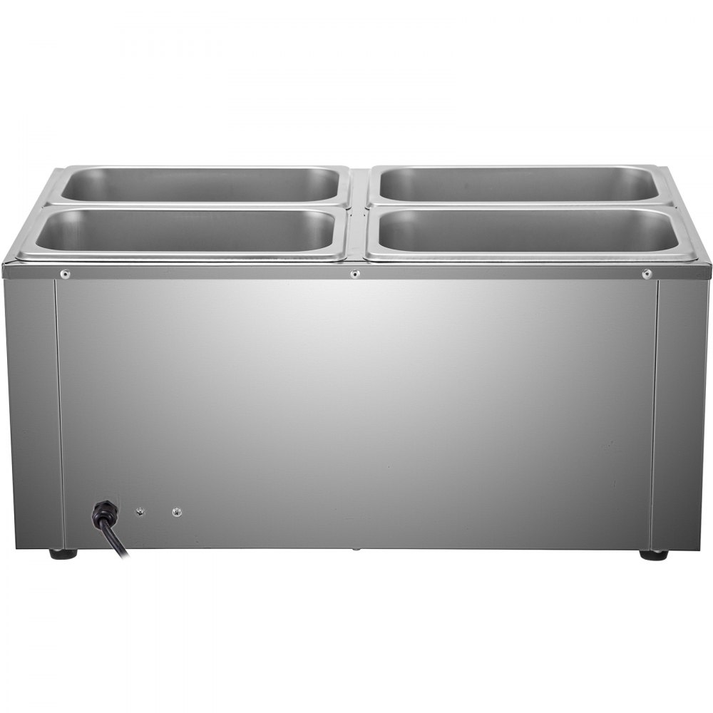 VEVOR Commercial Food Warmer Bain Marie Steam Table Countertop 4x1/4GN Pot