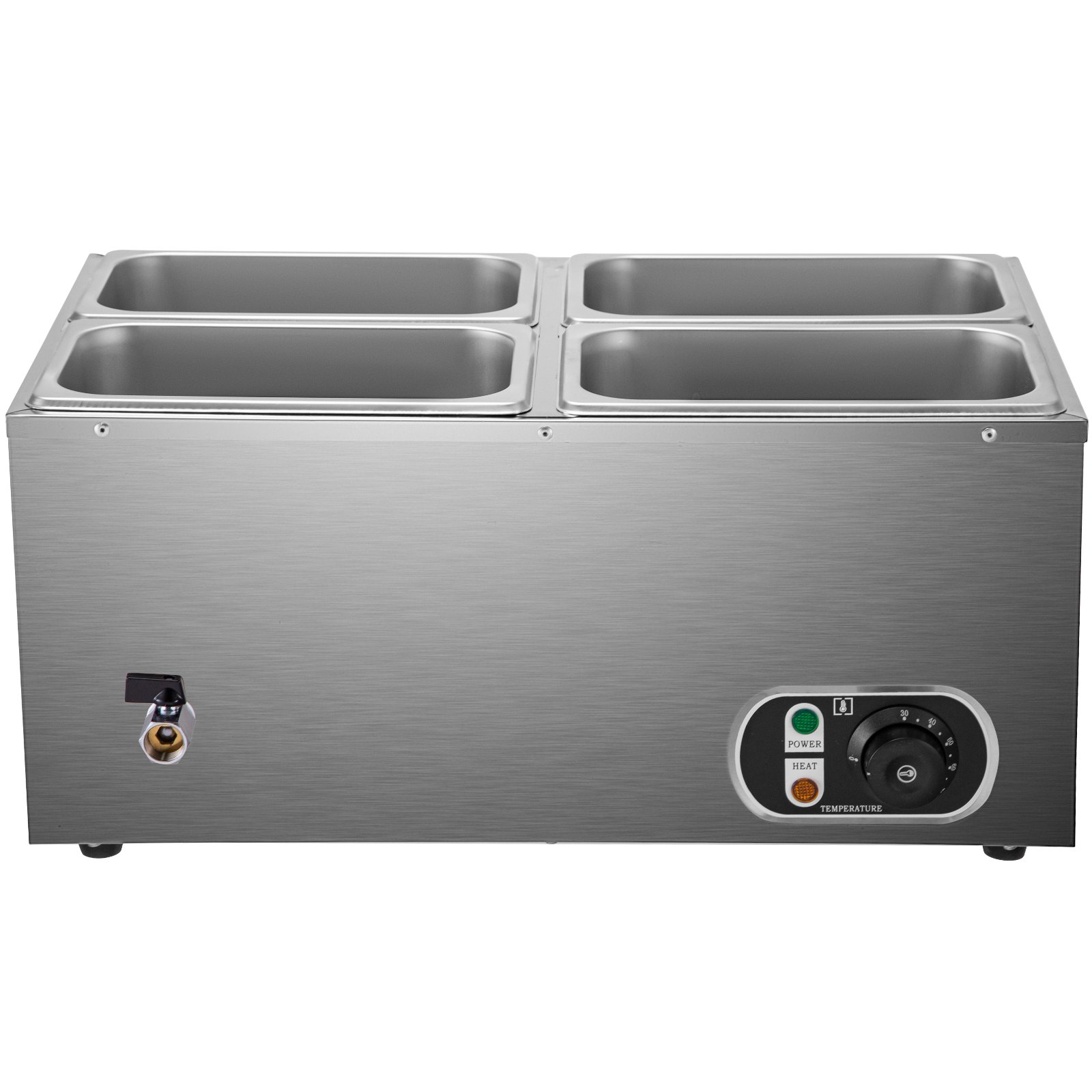 VEVOR Commercial Food Warmer Bain Marie Steam Table Countertop 4x1/4GN Pot