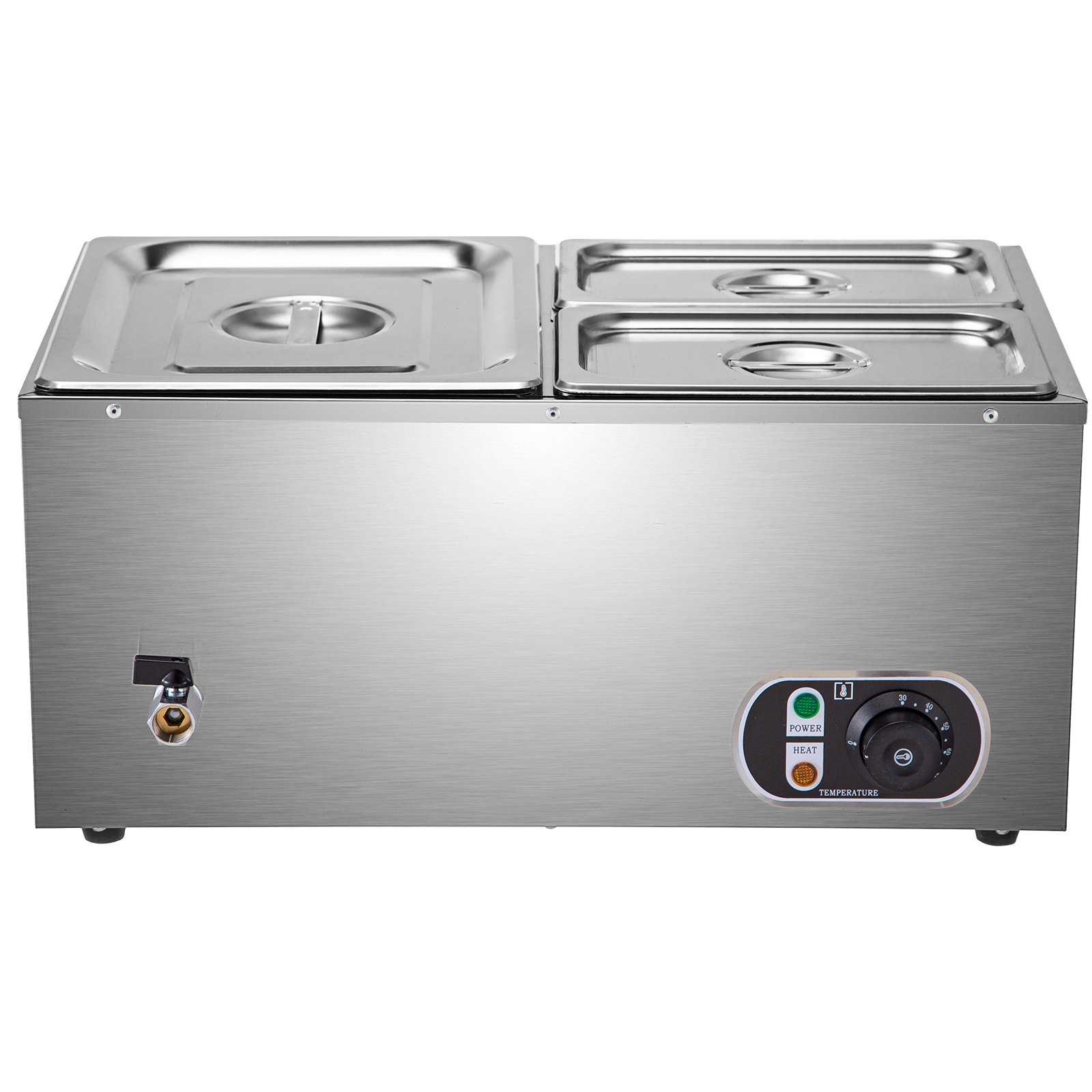 VEVOR 3 Pots Electric Bain Marie Catering Wet Heat Commercial Food Warmer