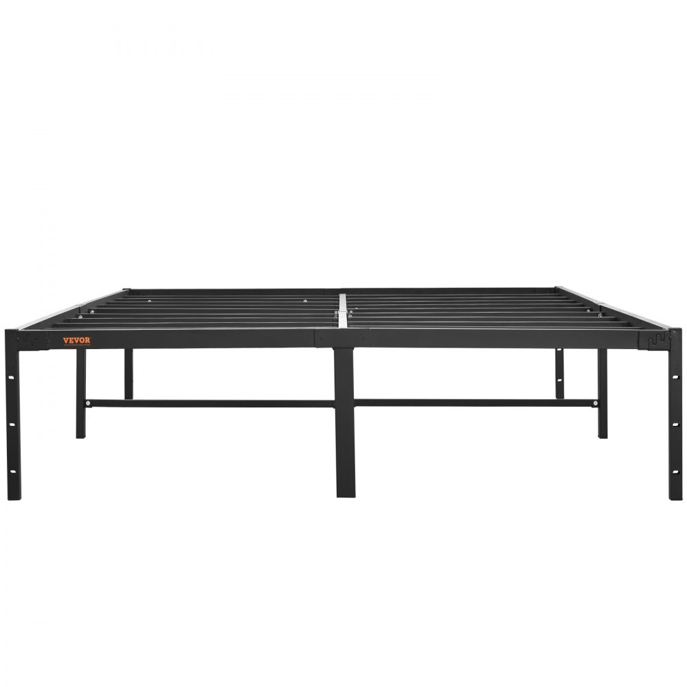 VEVOR 14 inch metal bed frame, sturdy black steel with central support and elevated design.