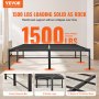 Platformă pentru cadru de pat complet metalic VEVOR de 14 inchi, nu este nevoie de cutie, capacitate de încărcare 1500 lbs. Fundație pentru saltea de rezistență încorporată cu suport pentru șipci de oțel, asamblare ușoară, fără zgomot