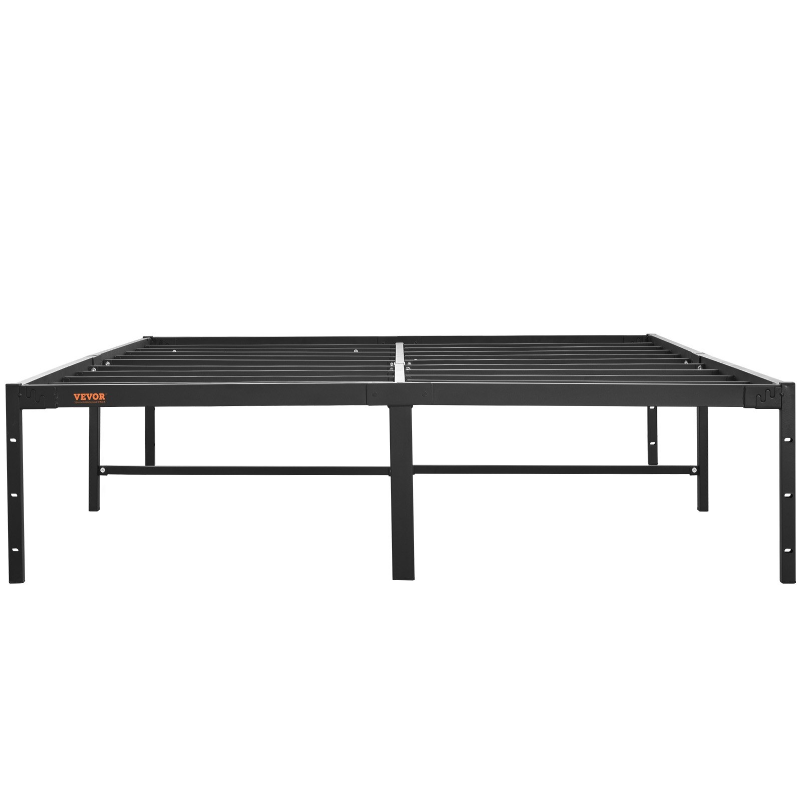 VEVOR 14 inch metal bed frame, sturdy black steel with central support and elevated design.