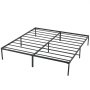 black VEVOR king metal bed frame with sturdy metal slats and legs, offering strong mattress support.