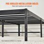 Platformă de pat metalică VEVOR de 14 inch, nu este nevoie de arc cu box, capacitate de încărcare de 1500 lbs. Fundație pentru saltea rezistentă încorporată cu suport pentru lamele din oțel, asamblare ușoară, fără zgomot