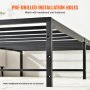 VEVOR Plate-forme de cadre de lit double en métal de 35,6 cm, aucun sommier tapissier nécessaire, sommier intégré avec support à lattes en acier, assemblage facile, sans bruit