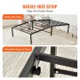 VEVOR 14 Inch Twin Metal Bed Frame Platform, No Box Spring Needed, Embedded Mattress Foundation with Steel Slat Support, Easy Assembly, Noise Free