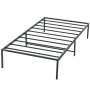 VEVOR 14 inch twin metal bed frame with sturdy steel slats and reinforced legs in black.